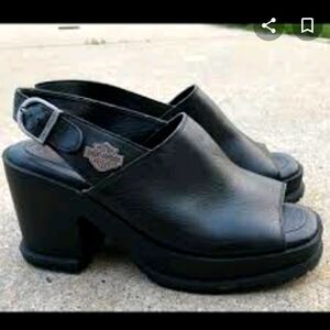 Harley Davidson Peep Toe Chunk Heel size 8